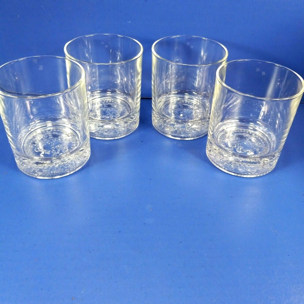 Crown Royal Bar Glasses Heavy Embossed Base Qty 4